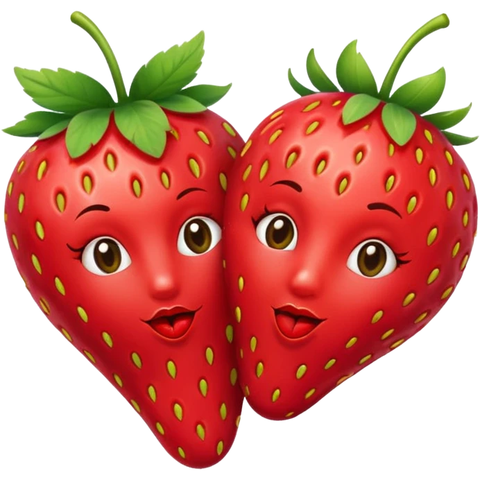 one strawberry 🍓 and red kiss 💋 fashioned stylish little emoji for “slay” reaction. no face emoji