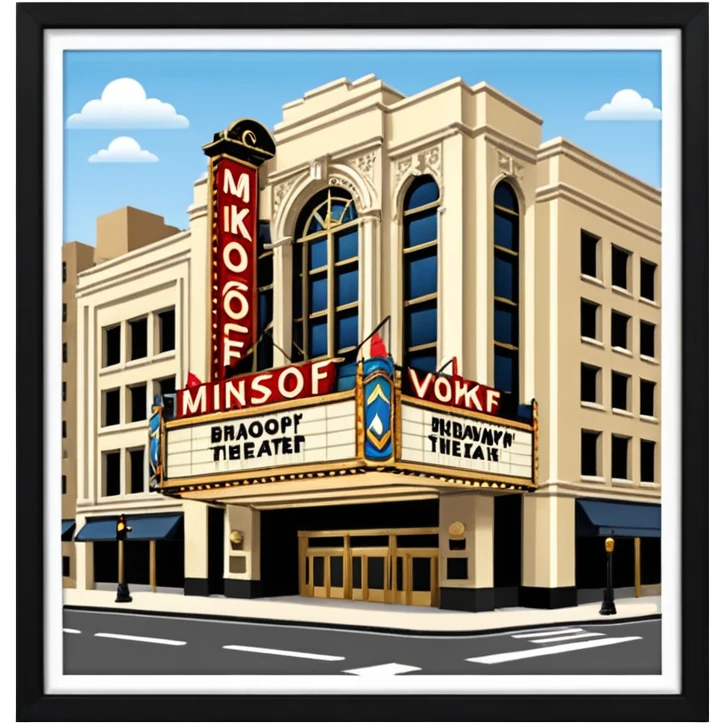 haz un emoji del teatro de broadway en new york  mas realista y mejor que se parezca al Minskoff Theatre emoji