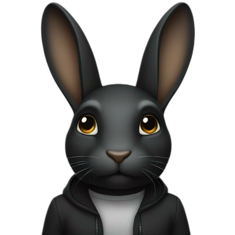 Lapin noir emoji