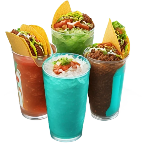 taco bell baja blast and three tacos emoji