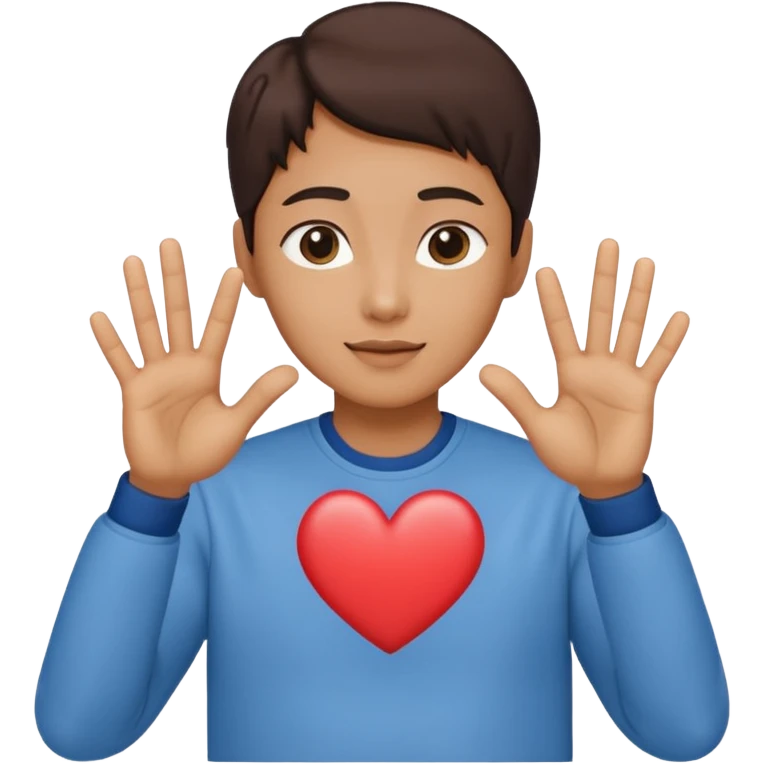 Korean heart hand gesture emoji