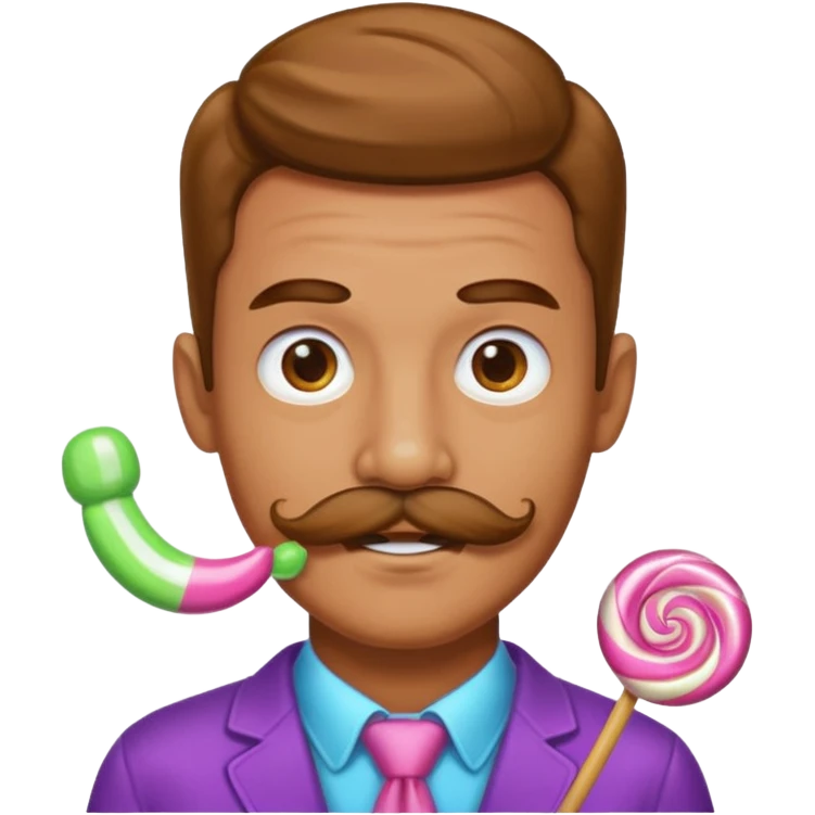 candy mustache man emoji