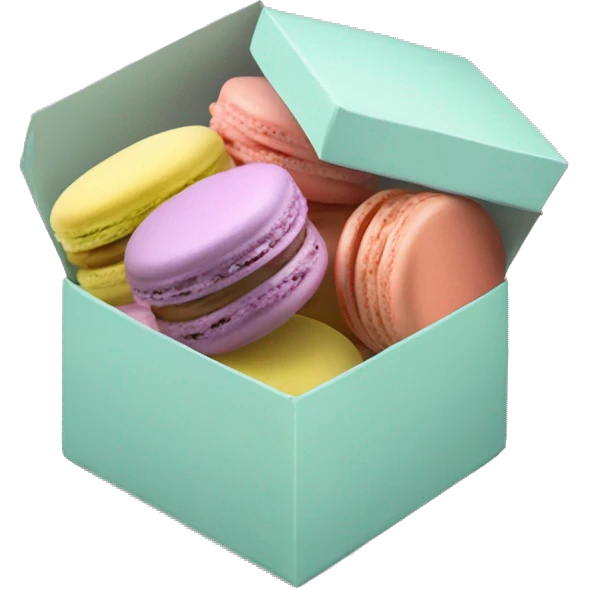 Box of pastel French macarons  emoji
