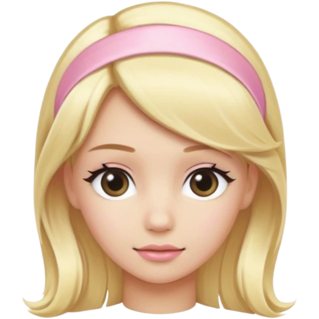 pastel pink satin hair band worn on blonde hair emoji