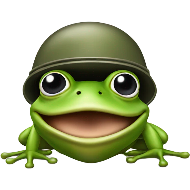 Frog with a military helmet emoji