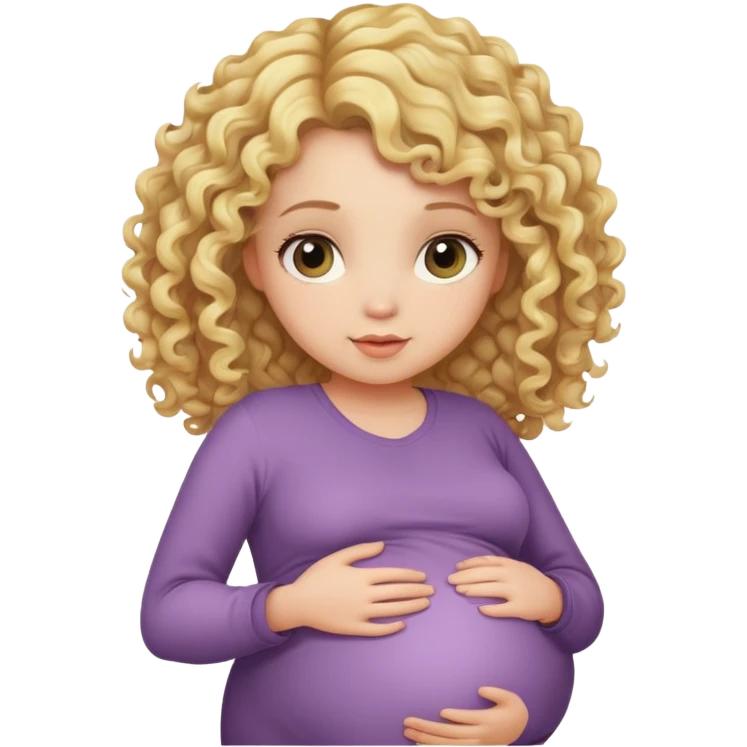Blonde curly hair girl pregnant  emoji