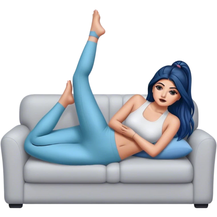 hyper-realistic kylie jenner in yoga pants on couch emoji