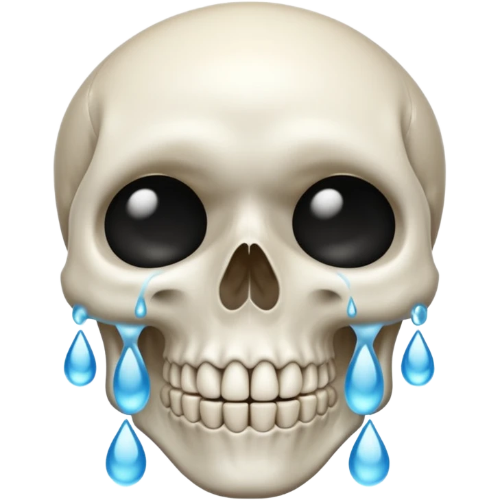 Skull crying loudly and alot emoji
