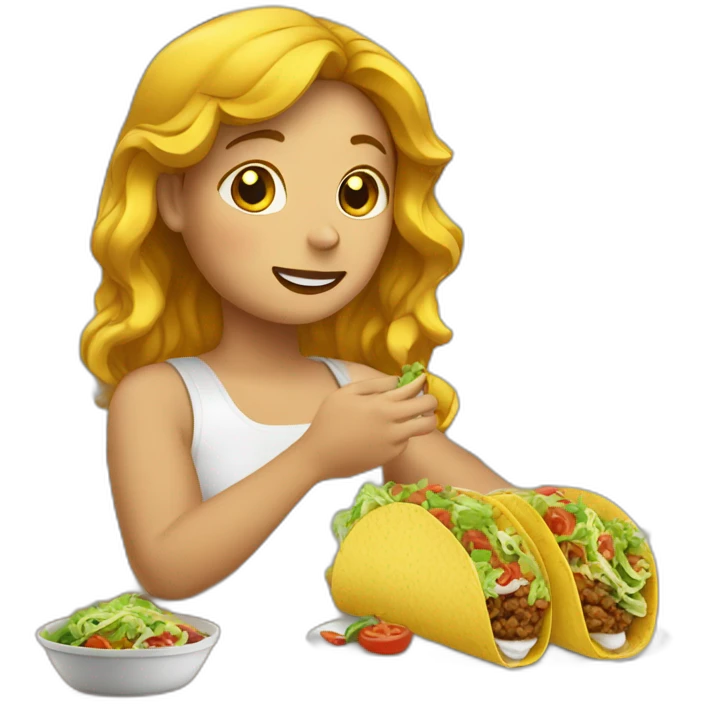 Fille grosse qui mange un tacos emoji