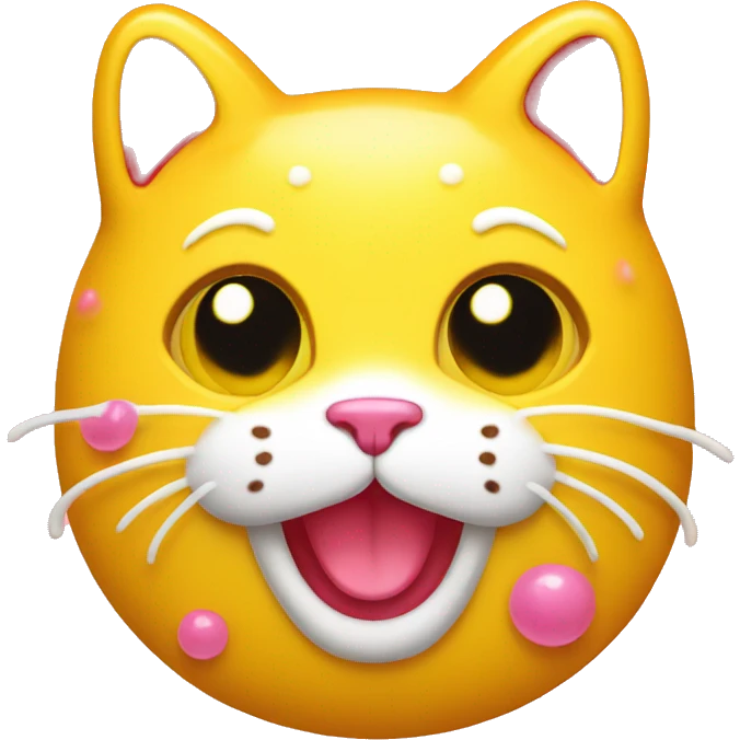 Gummy cat candy yellow emoji
