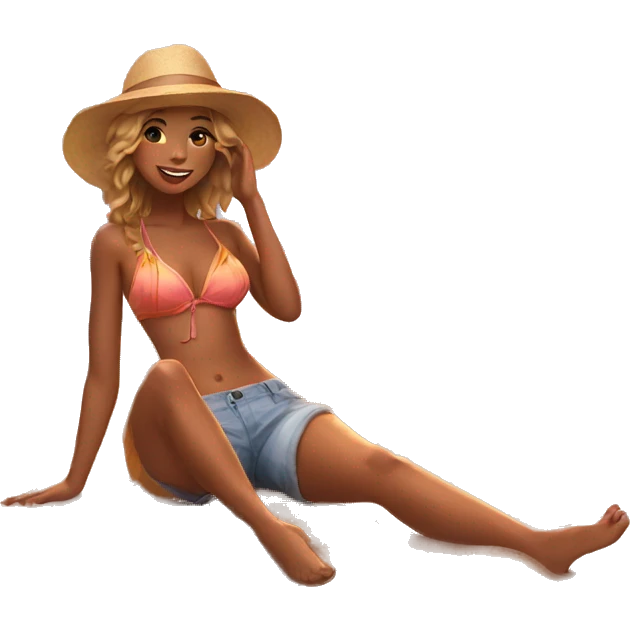 sunset beach girl emoji