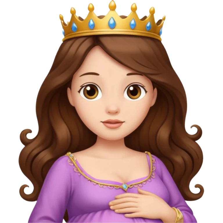 Pregnant princess with brown long hair emoji
