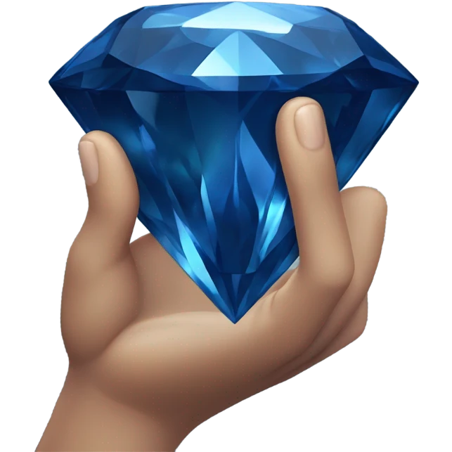 dark blue diamond in hand emoji
