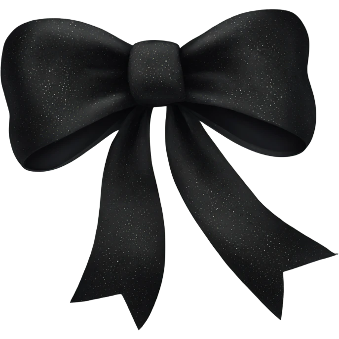 black sparkly silk bow emoji