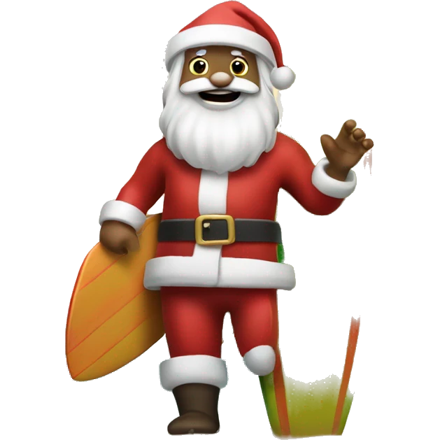 Santa claus with surfboard emoji