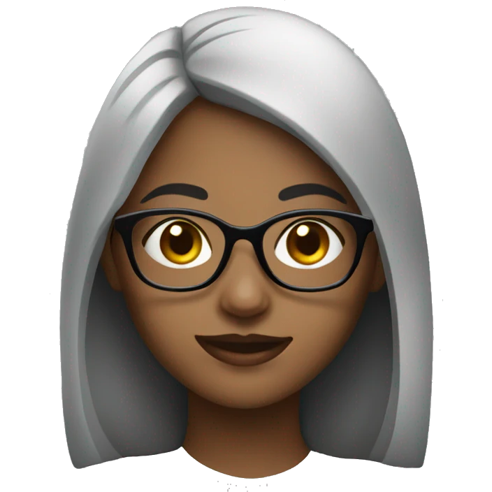 Girl with glasses black emoji