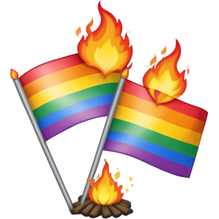 LGBTQ flags burning emoji