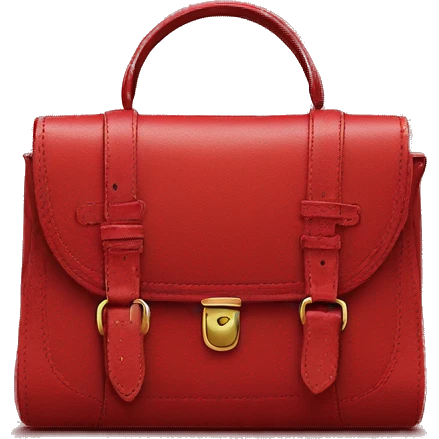 Red leather womens bag  emoji