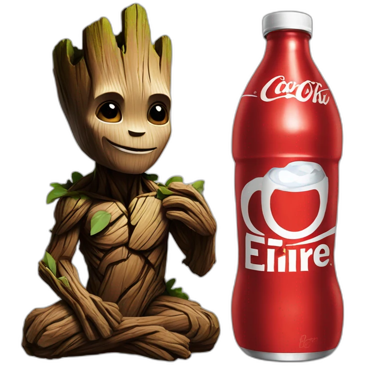 Groot drink Coke emoji