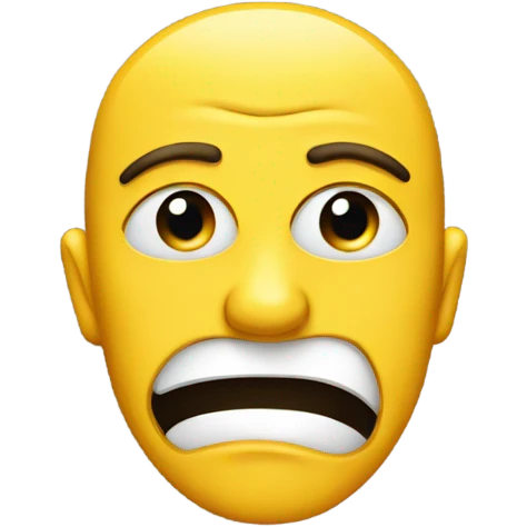 Yellow face emoji with dark under eyes emoji