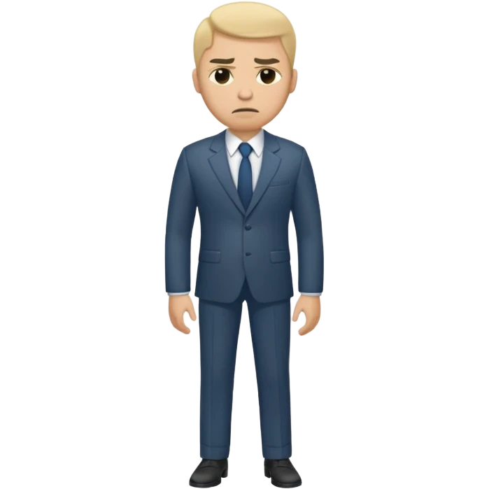 ligth man with a disgusted face full body emoji