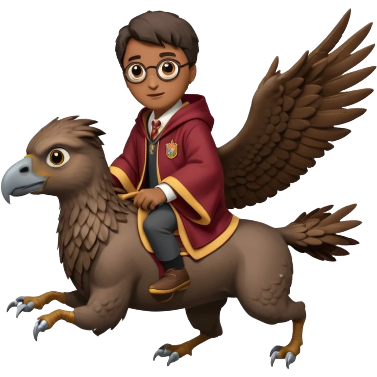 harry potter riding buckbeak emoji