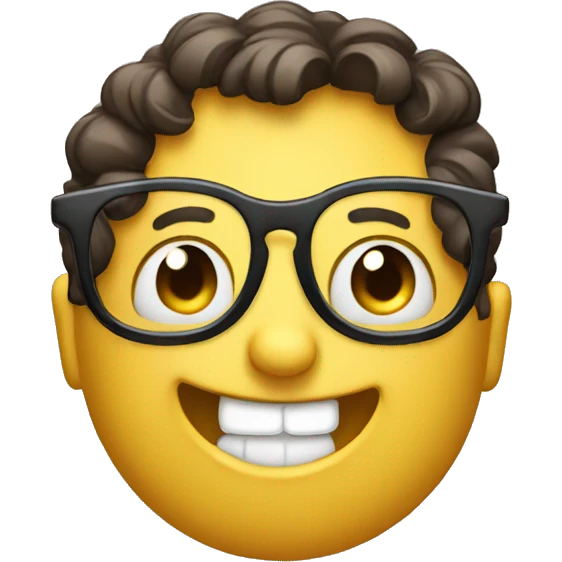 big glasses smiley emoji
