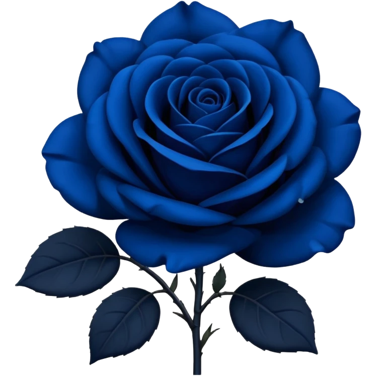 only Dark blue rose with a black stem emoji