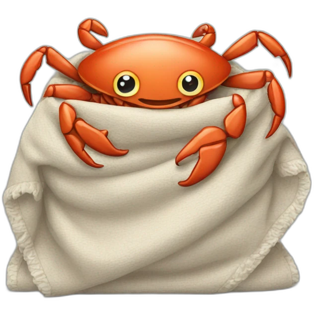 a crab wrapped in a blanket emoji