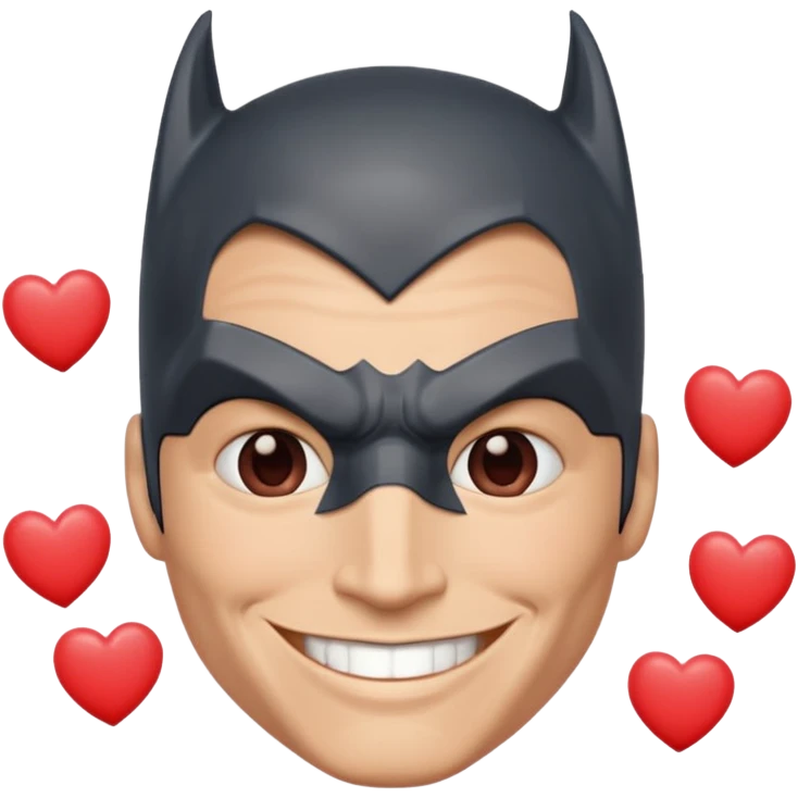 batman emoji with hearts in his eyes emoji