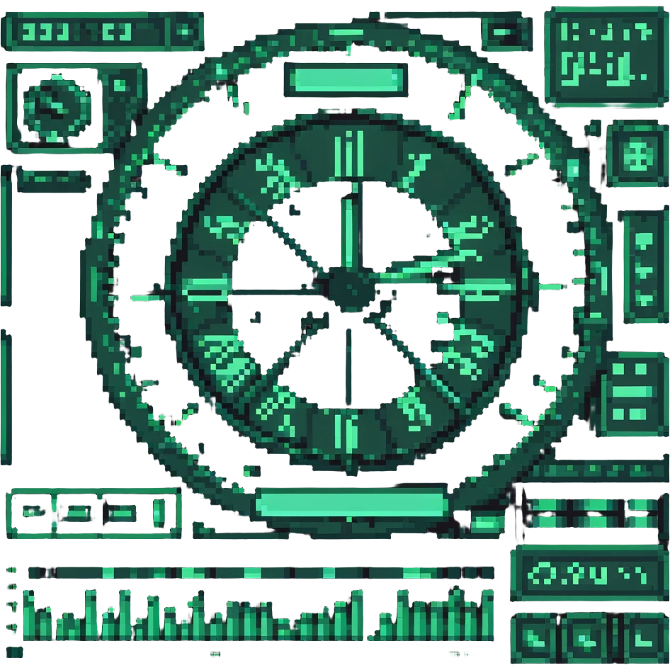 Convert the given image to a dashboard HUD element in pixel art style with flat green color and holographic scan lines projection. Keep the original pose and design intact. emoji