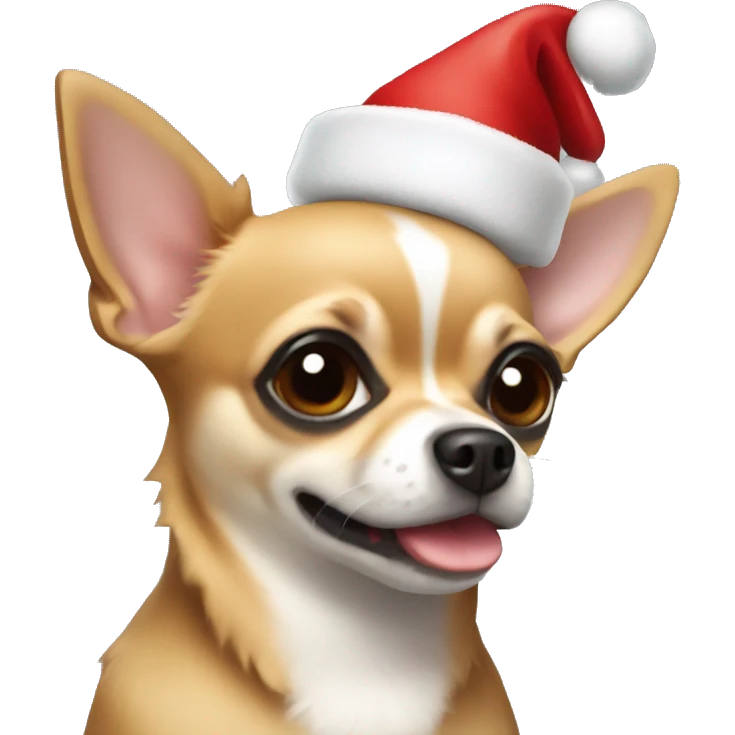 chihuahua with christmas hat  emoji