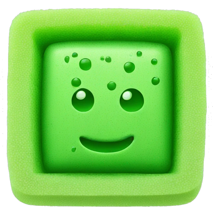 green flat square dish sponge emoji