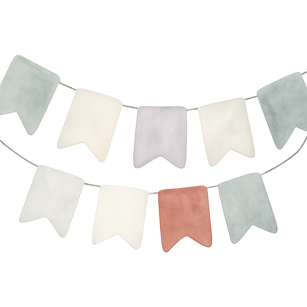 bandeirinhas de São João, aquarela, cores suaves, efeito pintado à mão emoji