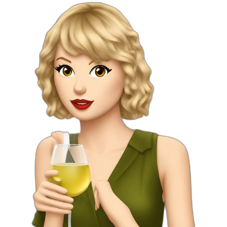 taylor swift drinking white wine emoji