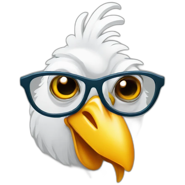 Un gallo con gli occhiali scuri emoji