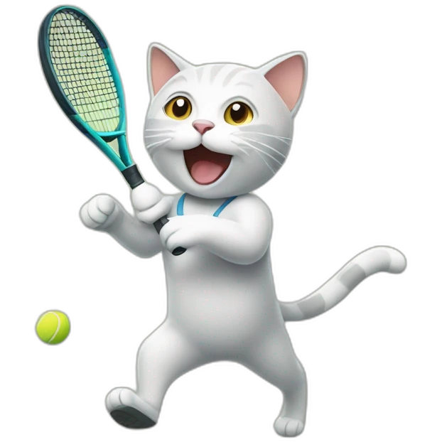 Cat playing tennis emoji