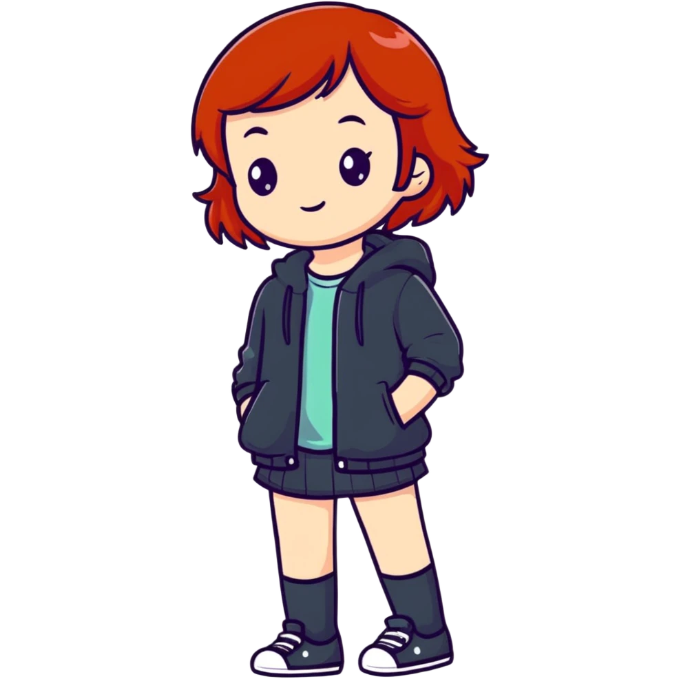 Cute redhead girl full body emoji