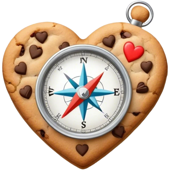 cookie heart with compass emoji