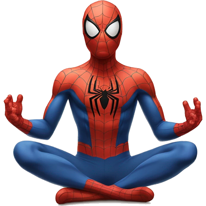 Spiderman Sukhasana pose emoji