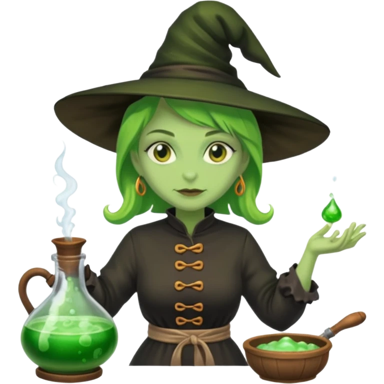 green witch cooking potion emoji