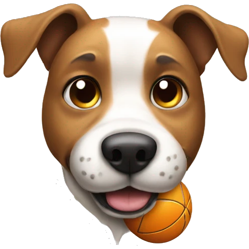 Dog playing with a ball emoji