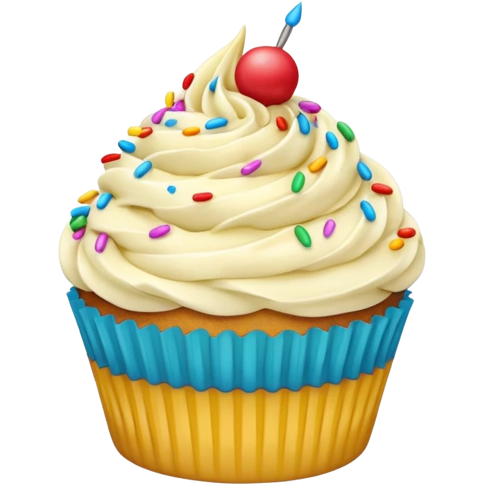 Laughing cupcake emoji