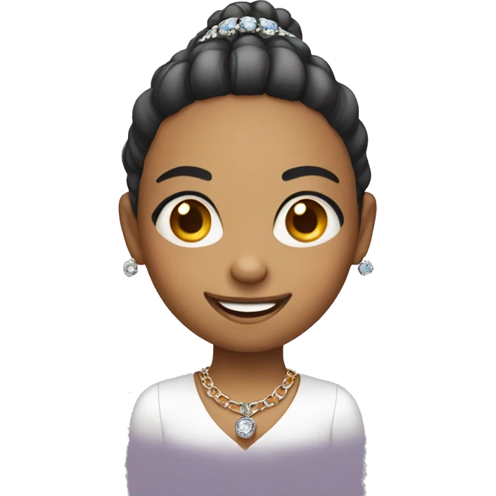 smiling girl with jewelry ball emoji