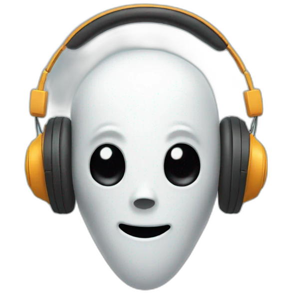 ghost in big headphones emoji