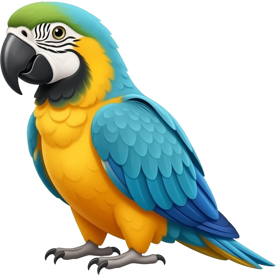Blue-throated macaw only blue & yellow emoji
