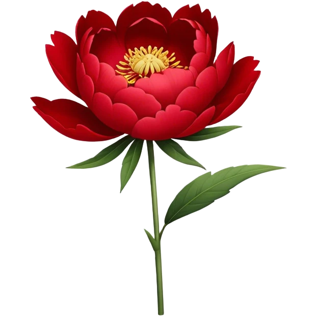 single red Peony, straight stem emoji