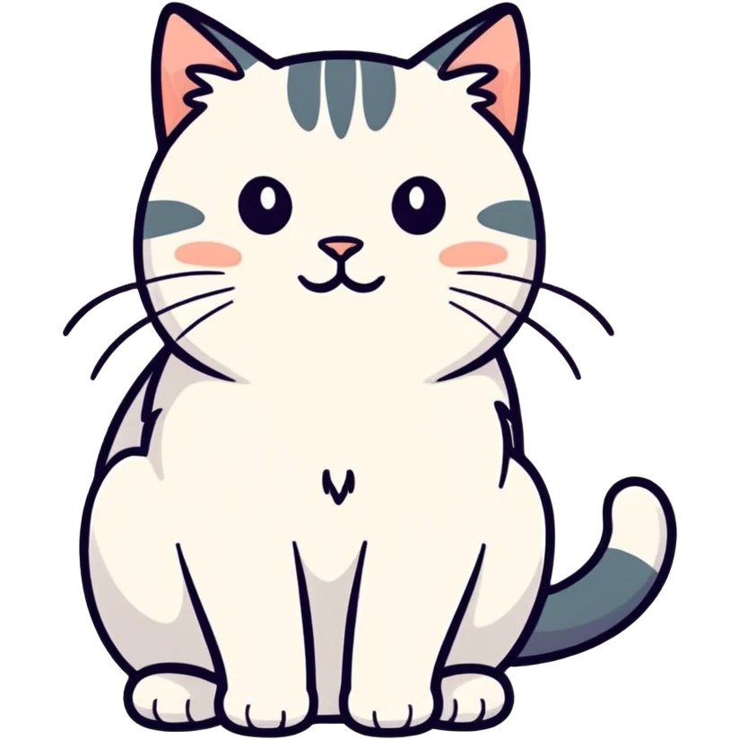 a cat with very short legs and so fluffy emoji