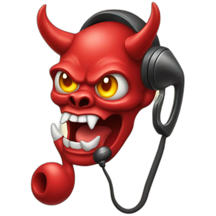 devil head with telephone emoji