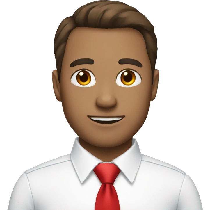 Man wearing blue suite white shirt and red tie emoji